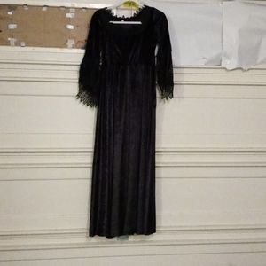 Lace black goth dress.